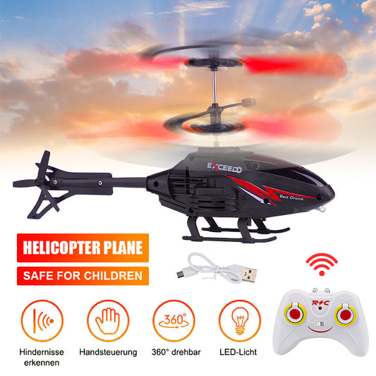 Remote Control Helicopter Cool Electric Airplane Toys for Kids RC Helicopter with LED Toys for Boys and Girls